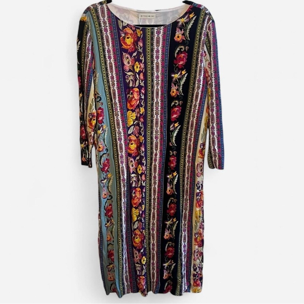 Etro Multicolor Floral Long Sleeve Dress